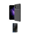 ieg™ Galaxy S25 Edge Kılıf Eksen Form Prime - Siyah 3D Antistatik Hayalet Cam Ekran Koruyucu
