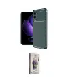 ieg™ Galaxy S25 Edge Kılıf Eksen Form Prime - Siyah Bilvis 3D Cam Ekran Koruyucu