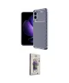 ieg™ Galaxy S25 Edge Kılıf Eksen Form Prime - Siyah Bilvis 3D Cam Ekran Koruyucu