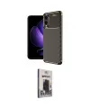 ieg™ Galaxy S25 Edge Kılıf Eksen Form Prime - Siyah Bilvis Hayalet Cam Ekran Koruyucu