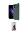 ieg™ Galaxy S25 Edge Kılıf Eksen Form Prime - Siyah Bilvis Hayalet Cam Ekran Koruyucu