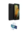 ieg™ Galaxy S25 Edge Kılıf Kozmos Yansıma Özel Seri - Siyah 3D Antistatik Cam Ekran Koruyucu