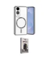 ieg™ Galaxy S25 Edge Kılıf Nova Işık Özel Seri - Siyah Bilvis Hayalet Cam Ekran Koruyucu