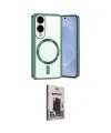 ieg™ Galaxy S25 Edge Kılıf Nova Işık Özel Seri - Siyah Bilvis Hayalet Cam Ekran Koruyucu