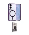 ieg™ Galaxy S25 Edge Kılıf Nova Işık Özel Seri - Siyah Bilvis Hayalet Cam Ekran Koruyucu