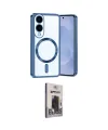 ieg™ Galaxy S25 Edge Kılıf Nova Işık Özel Seri - Siyah Bilvis Hayalet Cam Ekran Koruyucu