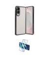 ieg™ Galaxy S25 Edge Kılıf Vadi Minimal - Siyah 3D Antistatik Cam Ekran Koruyucu