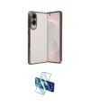 ieg™ Galaxy S25 Edge Kılıf Vadi Minimal - Siyah 3D Antistatik Cam Ekran Koruyucu