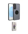 ieg™ Galaxy S25 Edge Kılıf Yörünge Çizgi - Siyah Bilvis 3D Cam Ekran Koruyucu
