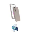 ieg™ Galaxy S25 FE Kılıf İz Işık Koleksiyonu - Siyah 3D Antistatik Cam Ekran Koruyucu