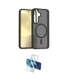 ieg™ Galaxy S25 FE Kılıf Siluet Minimal Prime - Siyah 3D Antistatik Cam Ekran Koruyucu