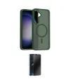 ieg™ Galaxy S25 FE Kılıf Siluet Minimal Prime - Siyah 3D Antistatik Hayalet Cam Ekran Koruyucu