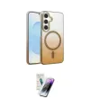 ieg™ Galaxy S25 Kılıf Ahenk Doku Özel Seri - Şeffaf Pasifik Cam Ekran Koruyucu
