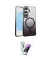 ieg™ Galaxy S25 Kılıf Ahenk Doku Özel Seri - Şeffaf Pasifik Cam Ekran Koruyucu