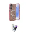 ieg™ Galaxy S25 Kılıf Eksen Çizgi - Şeffaf Pasifik Cam Ekran Koruyucu