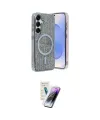 ieg™ Galaxy S25 Kılıf Eksen Çizgi - Şeffaf Pasifik Cam Ekran Koruyucu