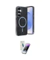 ieg™ Galaxy S25 Kılıf Eksen Çizgi - Şeffaf Pasifik Cam Ekran Koruyucu
