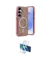 ieg™ Galaxy S25 Kılıf Eksen Çizgi - Siyah 3D Antistatik Cam Ekran Koruyucu
