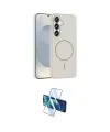 ieg™ Galaxy S25 Kılıf Siluet Doku Özel Seri - Siyah 3D Antistatik Cam Ekran Koruyucu