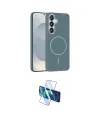 ieg™ Galaxy S25 Kılıf Siluet Doku Özel Seri - Siyah 3D Antistatik Cam Ekran Koruyucu