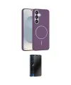 ieg™ Galaxy S25 Kılıf Siluet Doku Özel Seri - Siyah 3D Antistatik Hayalet Cam Ekran Koruyucu