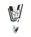 ieg™ Galaxy S25 Plus Kılıf Atlas Doku Koleksiyonu - Şeffaf Pasifik Cam Ekran Koruyucu