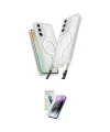ieg™ Galaxy S25 Plus Kılıf Atlas Doku Koleksiyonu - Şeffaf Pasifik Cam Ekran Koruyucu