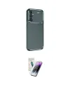 ieg™ Galaxy S25 Plus Kılıf Eksen Form Prime - Şeffaf Pasifik Cam Ekran Koruyucu