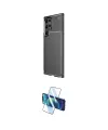 ieg™ Galaxy S25 Ultra Kılıf Eksen Form Prime - Siyah 3D Antistatik Cam Ekran Koruyucu