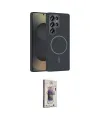 ieg™ Galaxy S25 Ultra Kılıf Siluet Doku Özel Seri - Siyah Bilvis 3D Cam Ekran Koruyucu