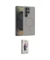 ieg™ Galaxy S25 Ultra Kılıf Siluet Doku Özel Seri - Siyah Bilvis 3D Cam Ekran Koruyucu