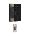 ieg™ Galaxy S25 Ultra Kılıf Yankı Form Serisi - Siyah Bilvis 3D Cam Ekran Koruyucu