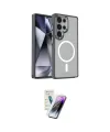 ieg™ Galaxy S25 Ultra Kılıf Yörünge Klasik - Şeffaf Pasifik Cam Ekran Koruyucu