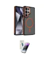 ieg™ Galaxy S25 Ultra Kılıf Yörünge Klasik - Şeffaf Pasifik Cam Ekran Koruyucu
