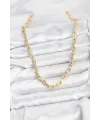 Gold Renk Pirinç Tifani Model Kadın Kolye TJ-BKO10819