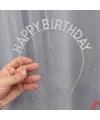 Gümüş Kristal Taşlı Happy Birthday Tacı