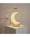 Hilal AY Model Kristal LED Masa Lambası – Dokunmatik, 3 Renk Işık Modlu, Şarjlı Mini Dekoratif Gece Lambası
