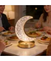 Hilal AY Model Kristal LED Masa Lambası – Dokunmatik, 3 Renk Işık Modlu, Şarjlı Mini Dekoratif Gece Lambası