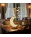 Hilal AY Model Kristal LED Masa Lambası – Dokunmatik, 3 Renk Işık Modlu, Şarjlı Mini Dekoratif Gece Lambası