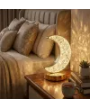 Hilal AY Model Kristal LED Masa Lambası – Dokunmatik, 3 Renk Işık Modlu, Şarjlı Mini Dekoratif Gece Lambası