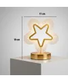 İçi Boş Yıldız Şeklinde Kristal LED Masa Lambası – Dokunmatik, 3 Renk Işık Modlu, Şarjlı Mini Dekoratif Gece Lambası
