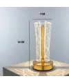 İki Yandan Kavisli Silindirik Geometrik Çizgi Model Kristal LED Masa Lambası – Dokunmatik, 3 Renk Işık Modlu, Şarjlı Dekoratif Gece Lambası