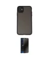 ieg™ iPhone 11 Kılıf Ahenk Çizgi Serisi - Siyah 3D Antistatik Hayalet Cam Ekran Koruyucu