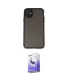ieg™ iPhone 11 Kılıf Ahenk Çizgi Serisi - Siyah Bilvis 5in1 5D Magic Hayalet Cam Ekran Koruyucu