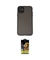 ieg™ iPhone 11 Kılıf Ahenk Çizgi Serisi - Siyah Buffer Cam Ekran Koruyucu