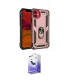 ieg™ iPhone 11 Kılıf Ahenk Klasik Koleksiyonu - Siyah Bilvis 5in1 5D Magic Hayalet Cam Ekran Koruyucu
