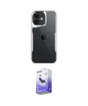 ieg™ iPhone 11 Kılıf Akış Çizgi Koleksiyonu - Siyah Bilvis 5in1 5D Magic Hayalet Cam Ekran Koruyucu