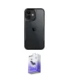 ieg™ iPhone 11 Kılıf Akış Çizgi Koleksiyonu - Siyah Bilvis 5in1 5D Magic Hayalet Cam Ekran Koruyucu