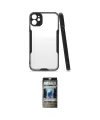 ieg™ iPhone 11 Kılıf Atlas Asil Serisi - Siyah 34D Hayalet Izgaralı Cam