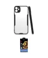 ieg™ iPhone 11 Kılıf Atlas Asil Serisi - Siyah Buffer Hayalet Cam Ekran Koruyucu